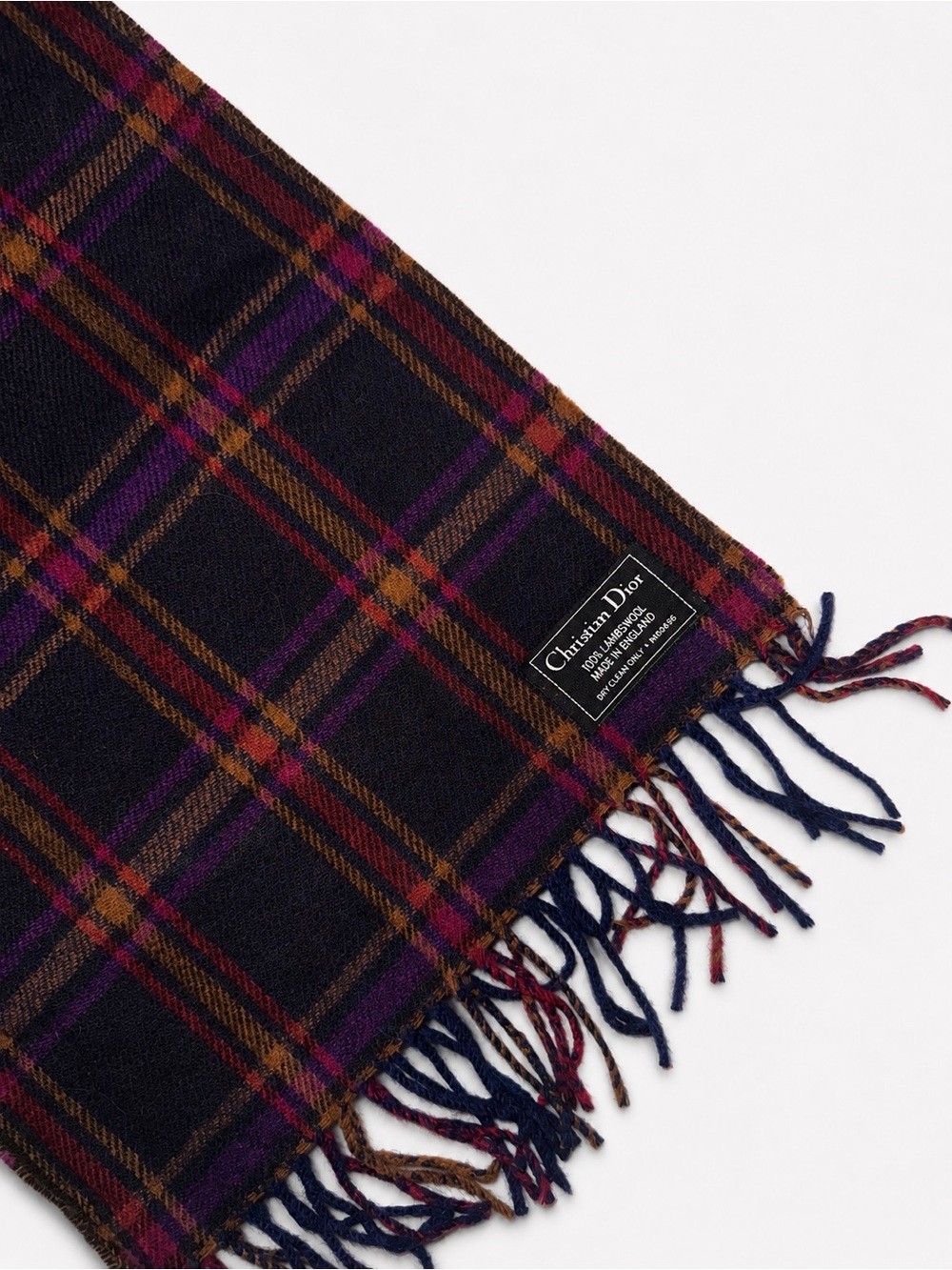 Dior lambswool plaid scarf - Picture 6 of 8